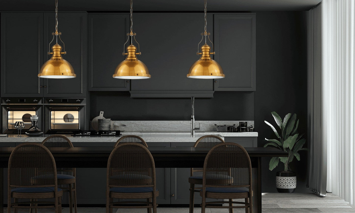 INDUSTRIAL LOFT BRASS PENDANT LAMP ETTORE - LuminaLux
