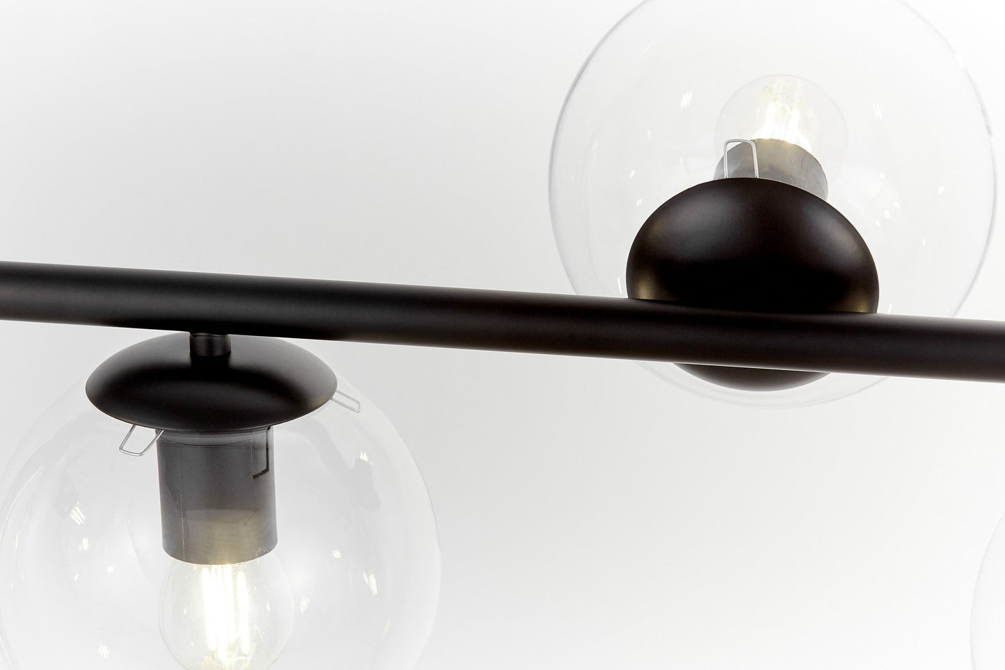 MODERN BLACK AND TRANSPARENT PENDANT LAMP FREDICA W7 - LuminaLux