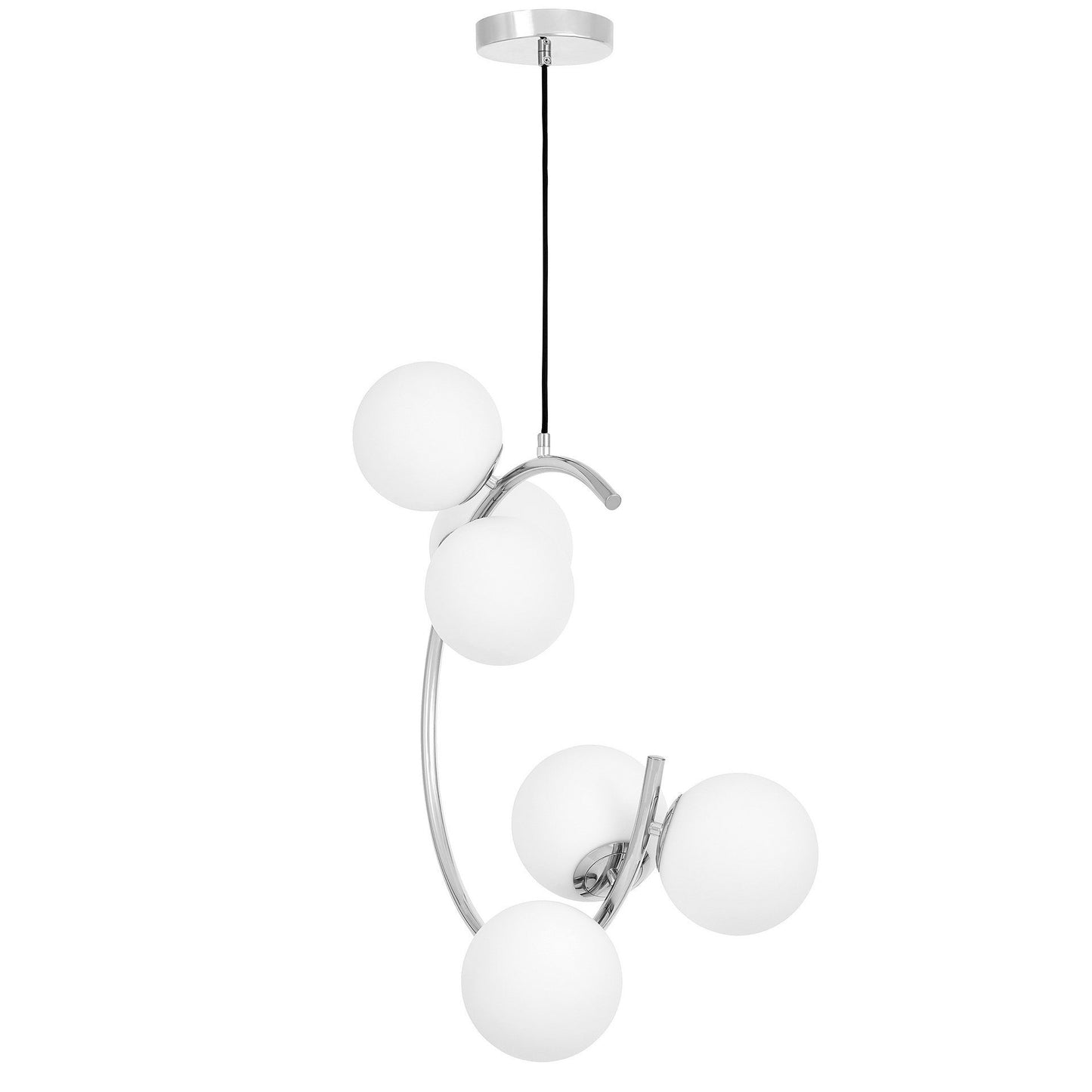 MODERN CHROME PENDANT LAMP BONIO W6 - LuminaLux