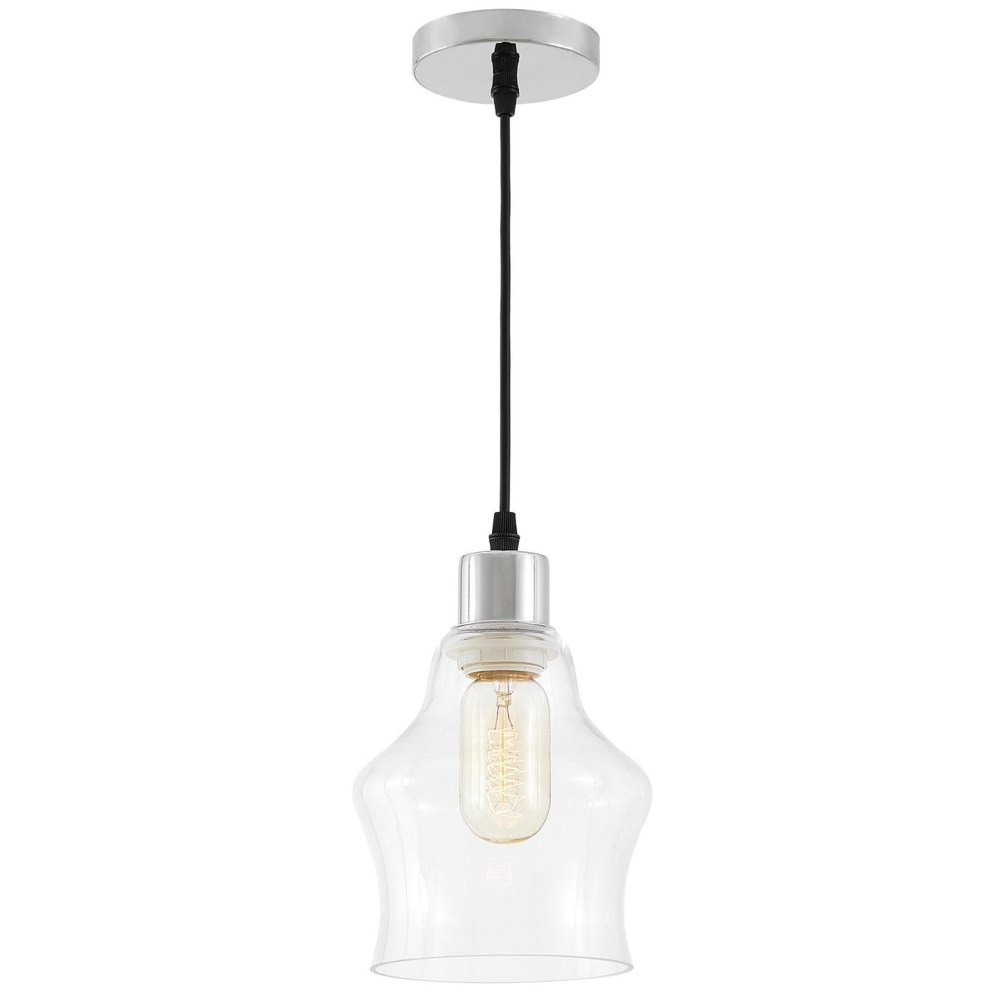 MODERN CHROME PENDANT LAMP MORO 1B - LuminaLux