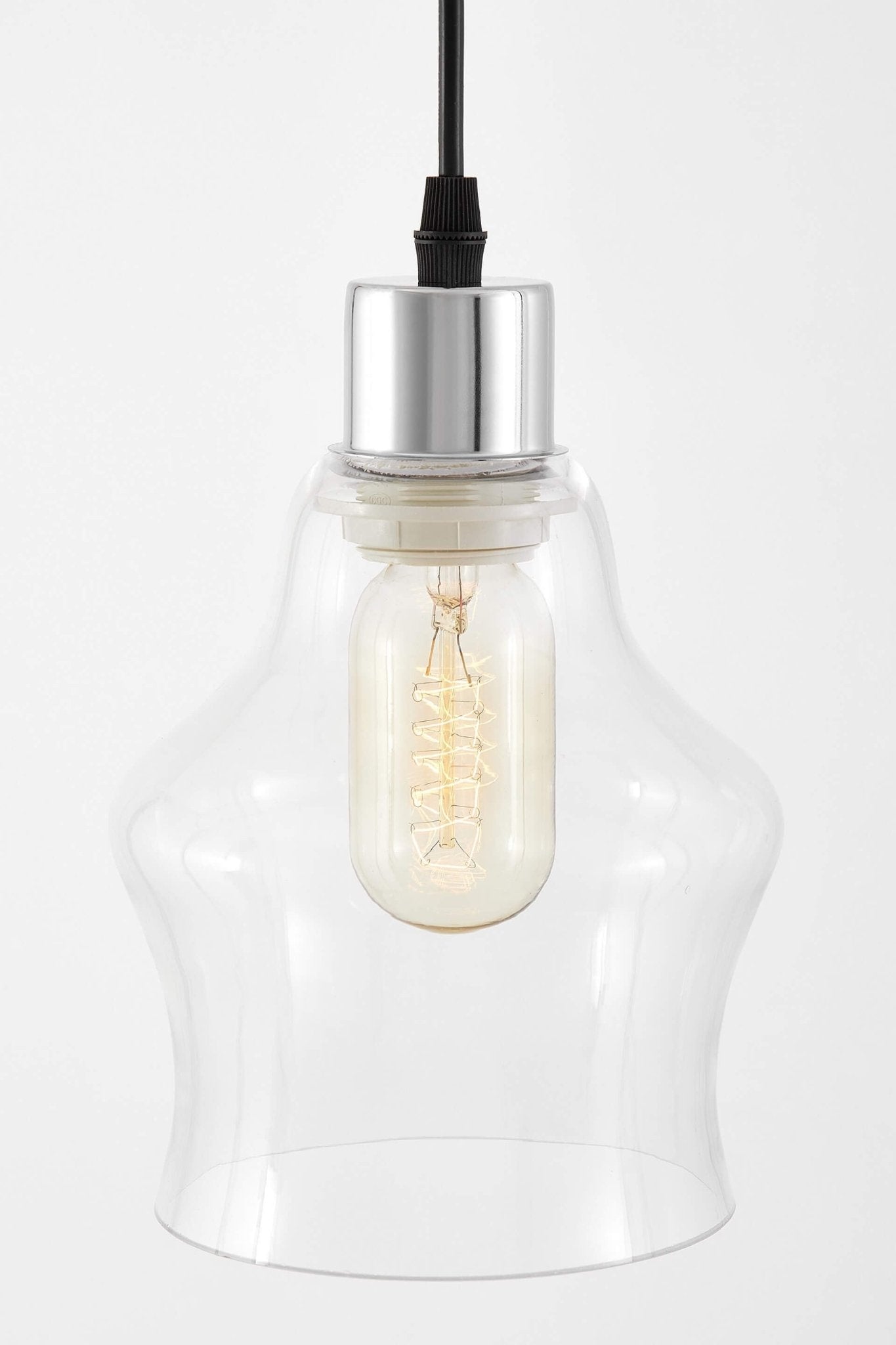 MODERN CHROME PENDANT LAMP MORO 1B - LuminaLux