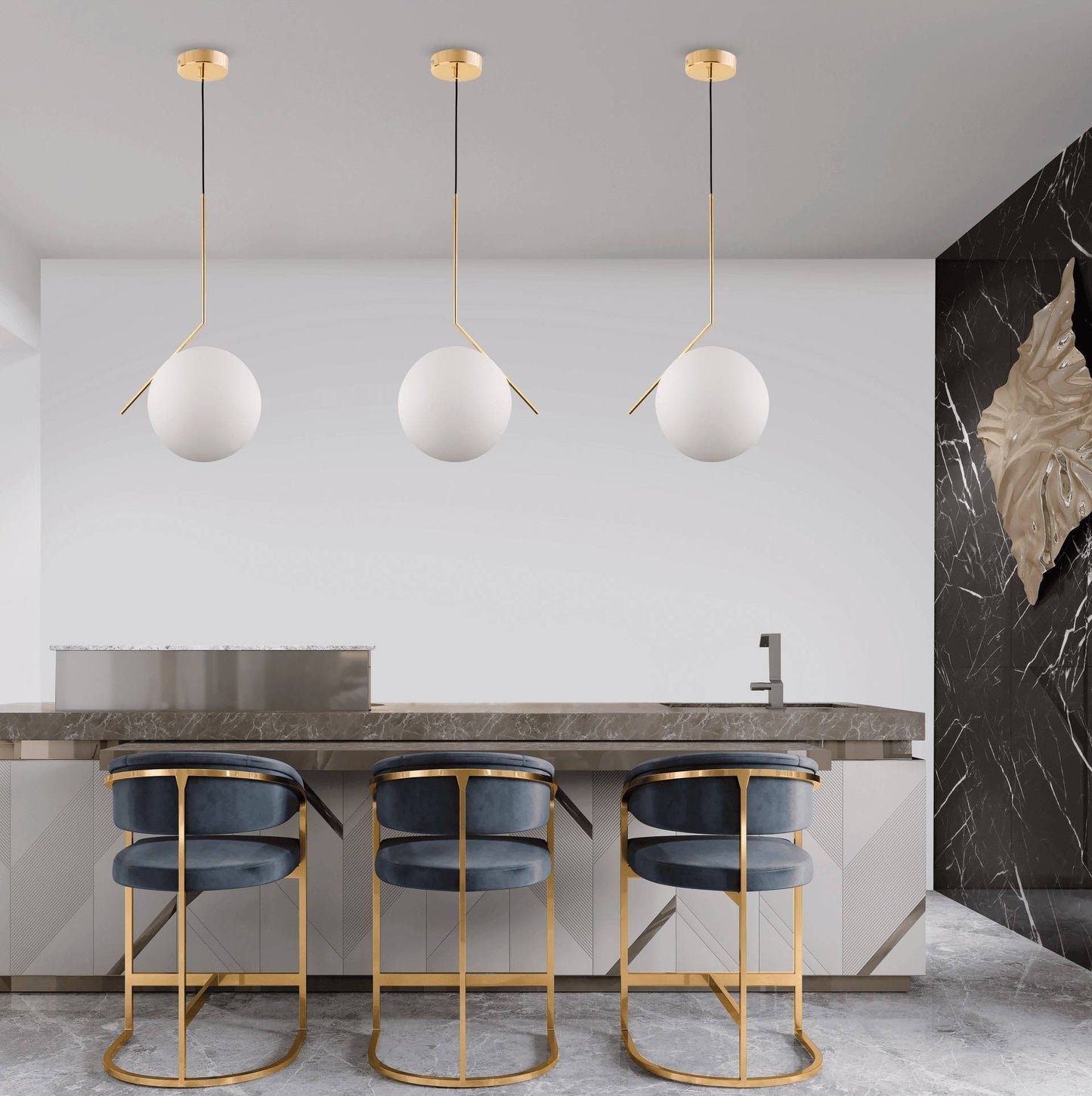 MODERN GOLD PENDANT LAMP SORENTO D30 - LuminaLux