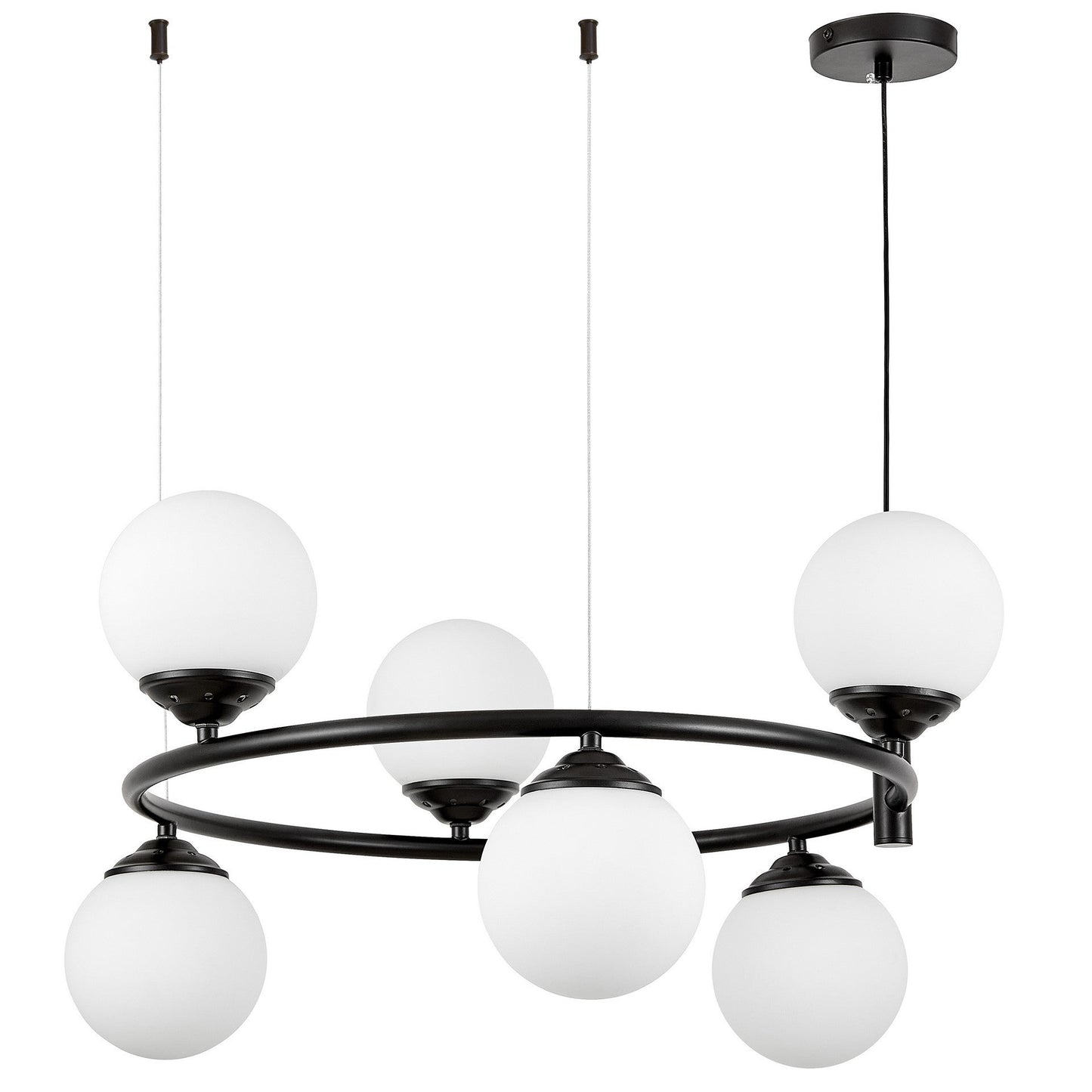 MODERN PENDANT LAMP BLACK FINO RING W6 - LuminaLux