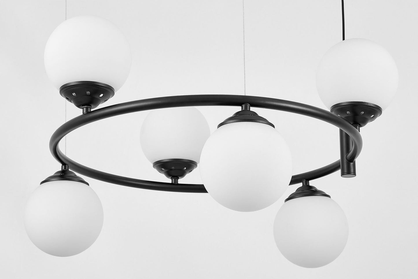 MODERN PENDANT LAMP BLACK FINO RING W6 - LuminaLux