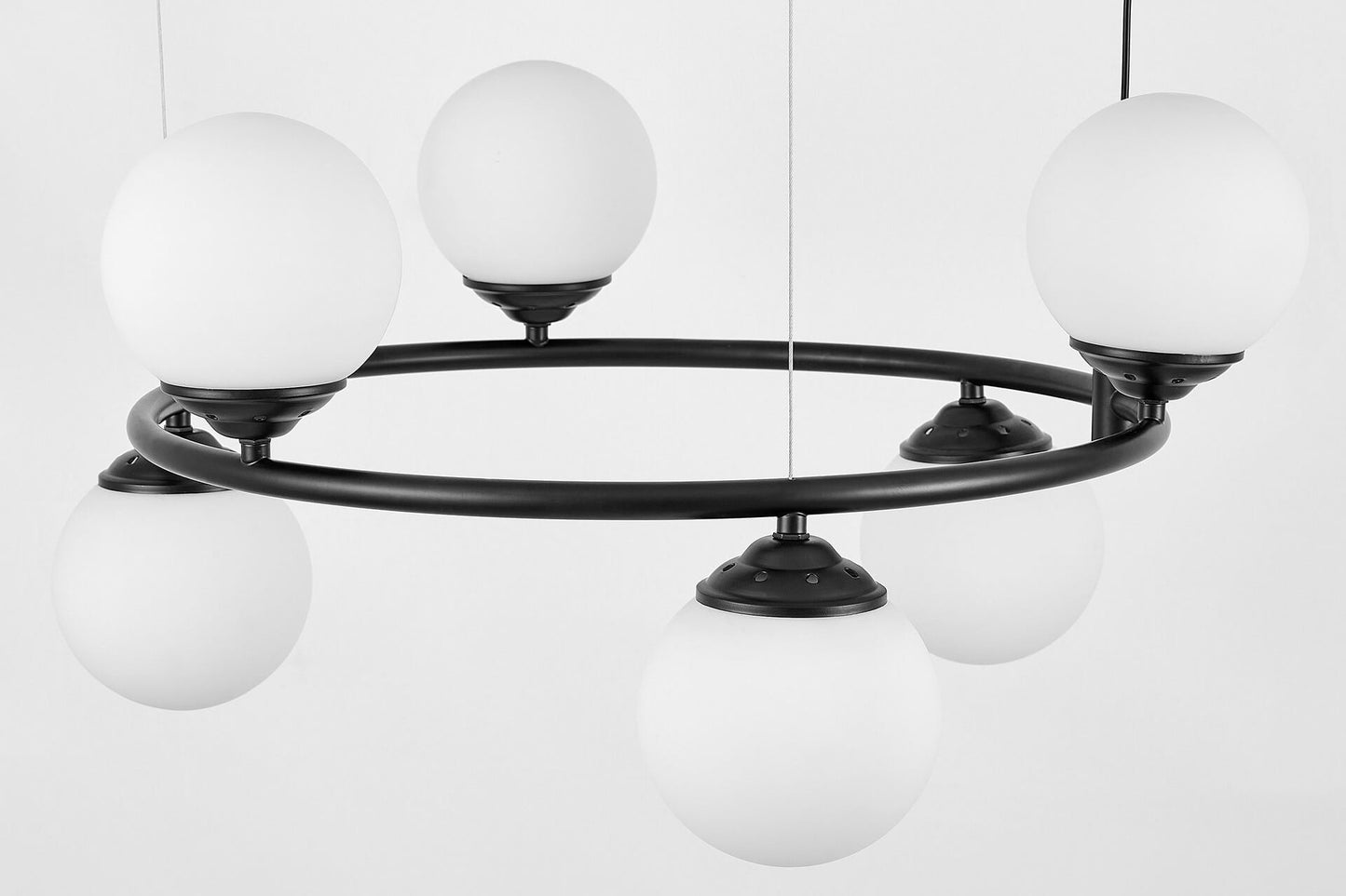 MODERN PENDANT LAMP BLACK FINO RING W6 - LuminaLux