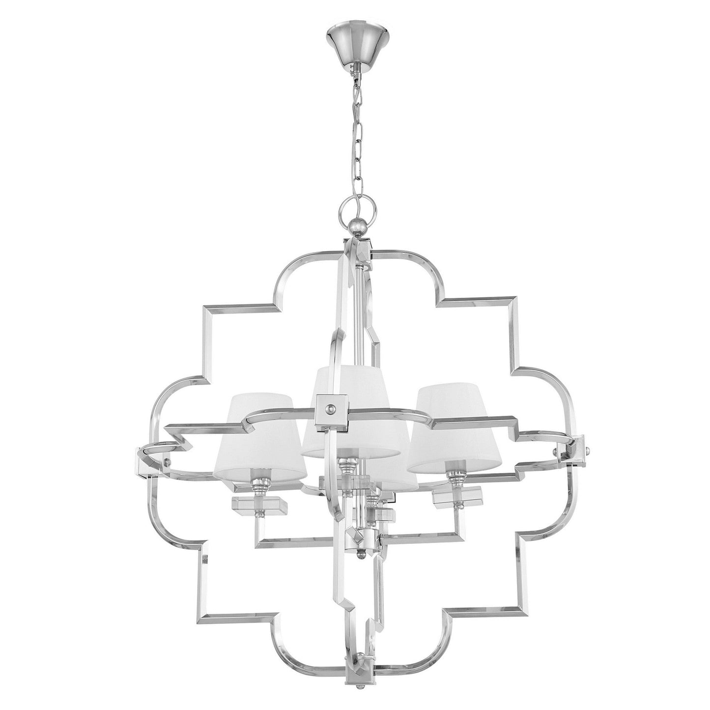 WHITE CHROME MODERN PENDANT LAMP BALTIMORE W4 - LuminaLux