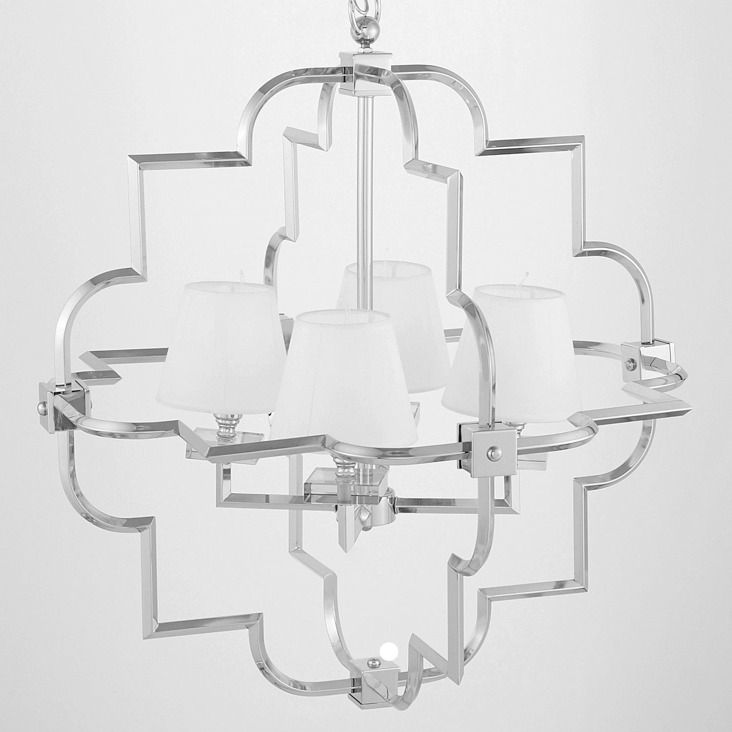 WHITE CHROME MODERN PENDANT LAMP BALTIMORE W4 - LuminaLux