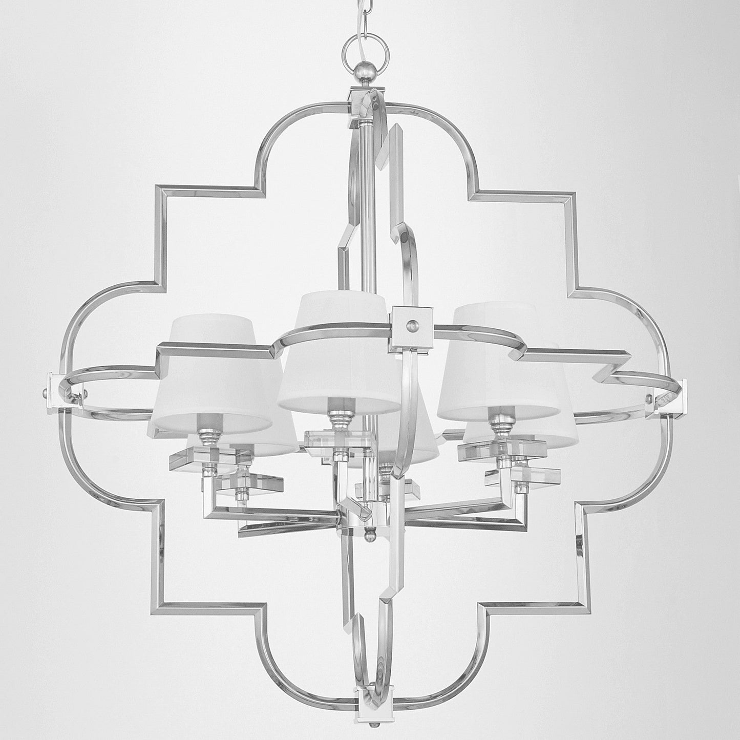 WHITE CHROME MODERN PENDANT LAMP BALTIMORE W6 - LuminaLux