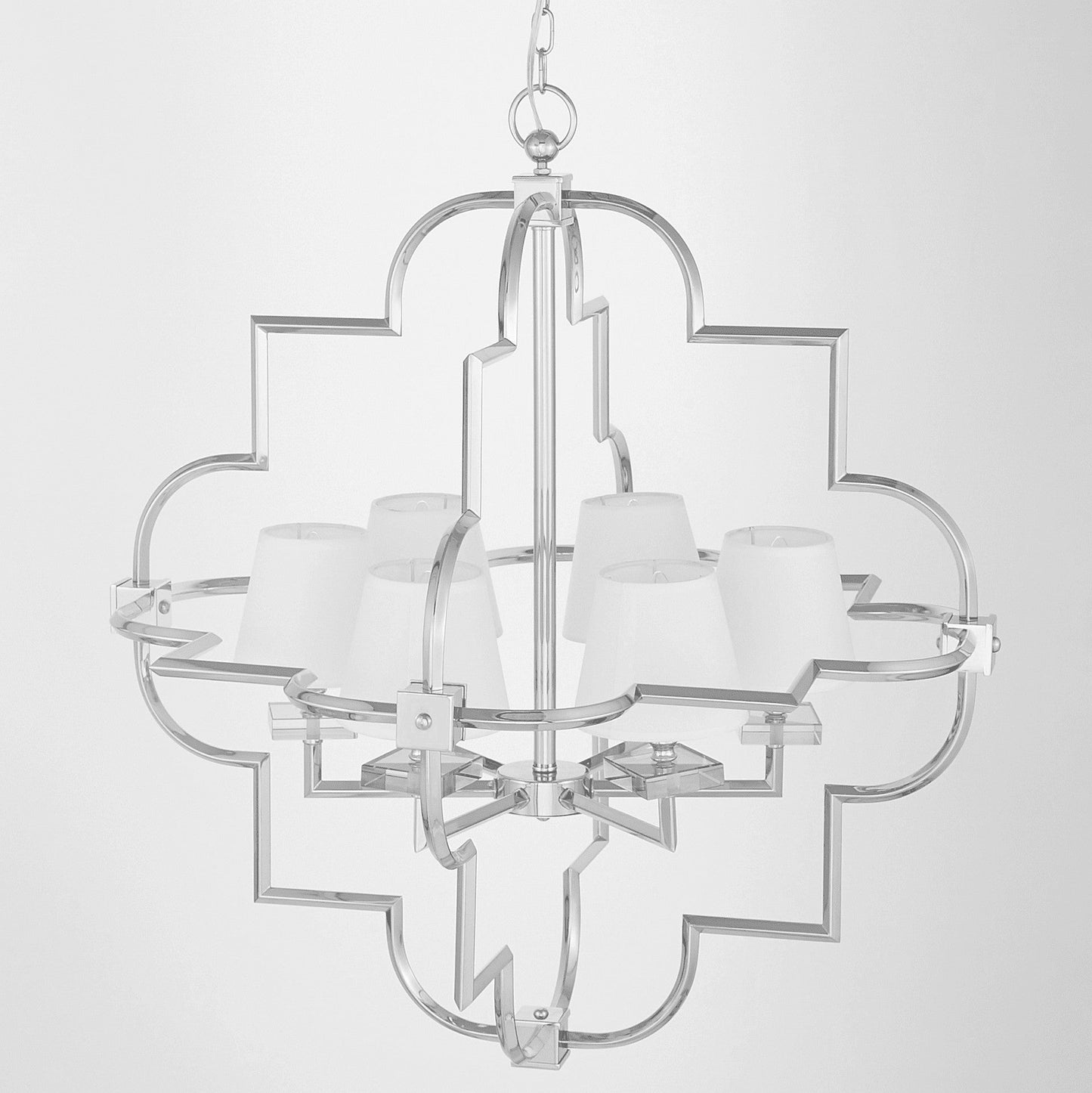 WHITE CHROME MODERN PENDANT LAMP BALTIMORE W6 - LuminaLux