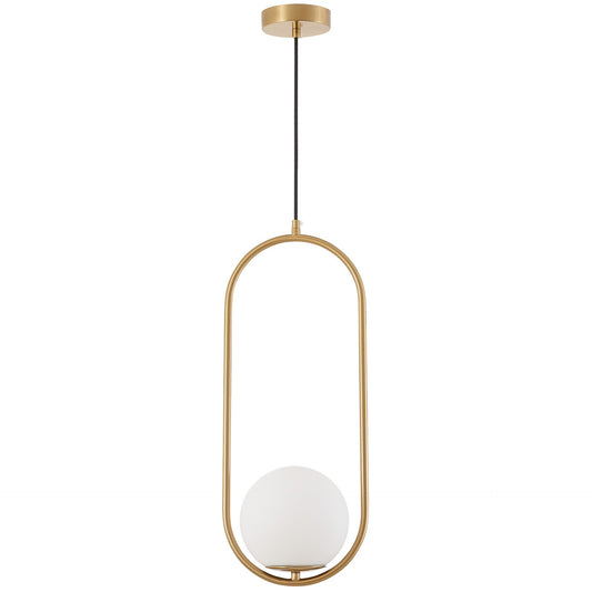 MODERNE PENDELLEUCHTE AUS GEBÜRSTETEM GOLD VERO 1B