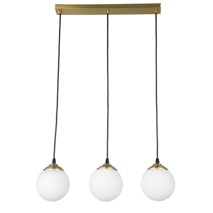 MODERN TRIPLE PENDANT LAMP BRUSHED GOLD FINO W3