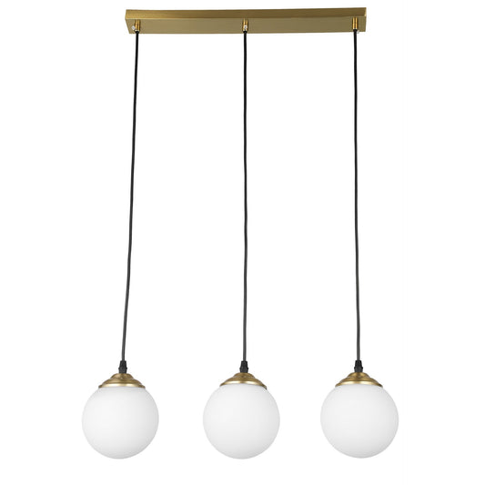 MODERNE DREIFACH-PENDELLEUCHTE GEBÜRSTETES GOLD FINO W3