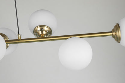 MODERNE PENDELLEUCHTE GOLD GEBÜRSTET FINO W8 